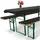 Beautissu Bierbankauflage 220 x 50 cm grau 3-tlg.