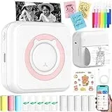 CIANBIFN Mini Drucker, Wireless Fotodrucker Thermodrucker, Tragbarer Mini Fotodrucker, Smartphone Bluetooth Drucker, für Lernhilfe,Lernnotizen, Journal, Notizen, Journal, Liste