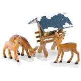 Hubrig Volkskunst GmbH Hubrig Winterkinder Futterkrippe mit 3 Rehe