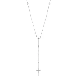 Elli PREMIUM Naszyjnik Rosenkranz Kette Kreuz Taufe Religion 925 Silber 50 cm Damen 