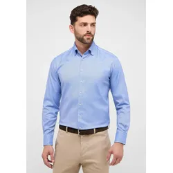 Langarmhemd ETERNA "MODERN FIT", Herren, Gr. 46, Normalgrößen, blau, 100% cotton, tailliert, Langarm Manschette, Hemden, EASY IRON (bügelleicht)