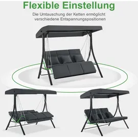 MCombo M MCombo Hollywoodschaukel Dunkelgrau 3-Sitzer