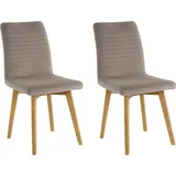 Esszimmerstuhl OTTO PRODUCTS "Alessja", grau (grau, eiche natur, grau), B:47cm H:94cm T:62cm, Holzwerkstoff, Massivholz, Polyester, Stühle, Esszimmerstuhl, Bezug aus Microfaser, Gestell aus Eiche Massivholz