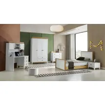 xl moebel gmbh Garnitur Kinderzimmer Bett Kinderbett Kindermöbel Weiß Holz Set 5tlg