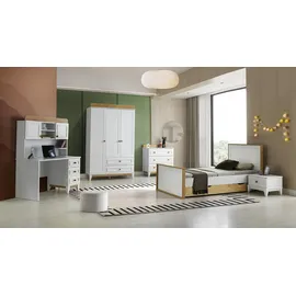 xl moebel gmbh Garnitur Kinderzimmer Bett Kinderbett Kindermöbel Weiß Holz Set 5tlg