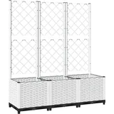 vidaXL Pflanzkübel mit Rankgitter 120 x 40 x 136 cm Weiß