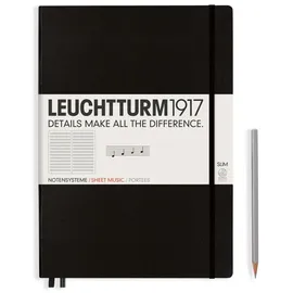 Leuchtturm1917 Notenbuch A4 Master Notensystem Schwarz
