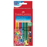 Faber-Castell Dreikant-Buntstifte 10+2 mehrfarbig