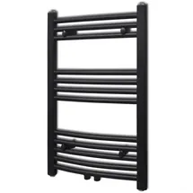 Heizkörper Handtuchheizkörper Warmwasser Gebogen 500 x 764 mm schwarz