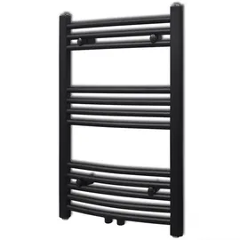 Heizkörper Handtuchheizkörper Warmwasser Gebogen 500 x 764 mm schwarz