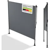 Juskys Aluminium Senkrechtmarkise 200 x 310 cm grau