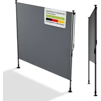 Juskys Aluminium Senkrechtmarkise 200 x 310 cm grau