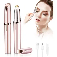 Augenbrauen Epilierer für Frauen, Augenbrauenrasierer Elektrisch, USB-Aufladung, Gesichtsepilierer Damen, Schmerzfreies Augenbrauen-Rasierwerkzeug mit LED-Licht für Gesicht, Augenbrauen, Lippen, Nase