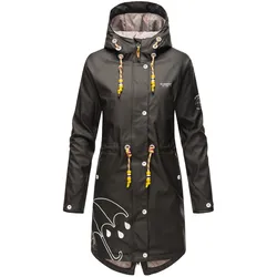 NAVAHOO Damen Funktions Jacke Regen Mantel Outdoor Parka Wasserdicht mit Kapuze Dancing Umbrella