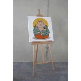 KOMAR Canvasbild Happy Buddy - 60 x 60 cm - Bild Auf Keilrahmen - Minimalistisch Modern