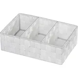 Wenko Organizer Adria Aufbewahrungskorb mit 3 Fächern 32 x 21 x 10 cm weiß