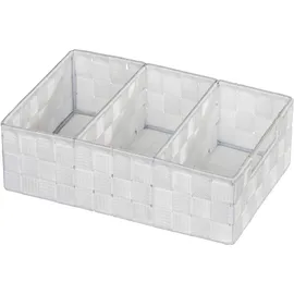 Wenko Organizer Adria Aufbewahrungskorb mit 3 Fächern 32 x 21 x 10 cm weiß