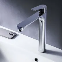 AM.PM Waschtischarmatur Hoch Chrom Wasserhahn Bad Waschbecken Armatur Einhebelmischer Badarmatur Mischbatterie für Badezimmer Aufsatzwaschbecken