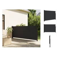 vidaXL Seitenmarkise Ausziehbar Schwarz 140x300 cm