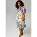 aniston plus Blusenkleid Palmendruck Bunt 44
