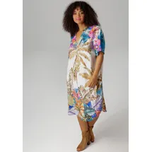 aniston plus Blusenkleid Palmendruck Bunt 44
