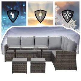 Svita Monroe Garten-Lounge Set Polyrattan Lounge-Möbel Sitzgruppe Braun