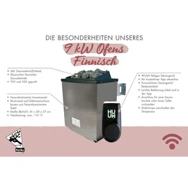 Karibu Miramar inkl. 9 kW Ofen + int. Steuerung + Dachkranz
