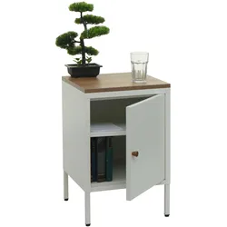Nachttisch MCW-L84, Nachtschrank Kommode Beistelltisch Schrank, Metall 63x40x40cm, Melaminbeschichtet ~ weiß