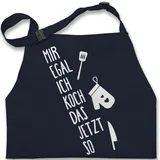 Kinderschürze Schürze Kinder Jungen Mädchen - Kochschürze - Mir egal ich koch das jetzt so - 7-14 Jahre - Navy Blau - kochscbürze geschenk für kind mit name kochen egal. kochschürzen - 7-13 Jahre