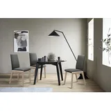 Polsterstuhl STRESSLESS "Laurel", grau (rock paloma, eiche natur), B:57cm H:92cm T:59cm, Leder PALOMA: PALOMA ist ein durchgefärbtes Semianilin-Möbelleder mit natürlicher Narbung., Stühle, Polsterstuhl, Low Back, Größe L, mit abgerundeten Beinen in Eiche natur