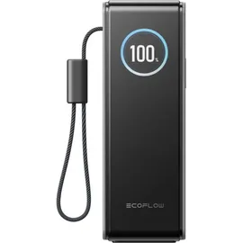 EcoFlow RAPID 25k Powerbank 25000 mAh, 170 W, – Integriertes Kabel, - Schwarz/Silber