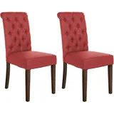 PROREGAL® Esszimmerstuhl Küchenstuhl MONTERREY (2 St) rot