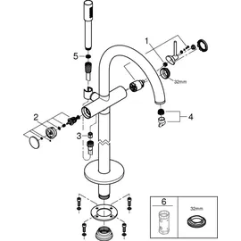 Grohe Atrio Einhand-Wannenbatterie, Bodenmontage, warm sunset
