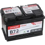 Accurat 12V 72Ah Autobatterie Starterbatterie Batterie KFZ statt 66Ah 68Ah 70Ah