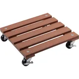 Metafranc WU0825100 Transportroller WPC Traglast (max.): 60 kg 300 x 300 mm-60 Tragkraft-Braun-PP-Räder-Feststeller-Witterungsbeständig/Outdoorroller/Untersetzer mit Rollen/Transporthilfe für Pflanzen / 825100