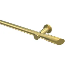 Interdeco GARDINENSTANGE Platon Verano 240 cm (geteilt in 2 x 120 cm), 1-läufig (ohne Ringe), 20 mm Ø Messing-Optik