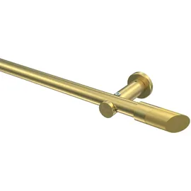 Interdeco GARDINENSTANGE Platon Verano 240 cm (geteilt in 2 x 120 cm), 1-läufig (ohne Ringe), 20 mm Ø Messing-Optik