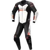 Alpinestars GP Force Chaser 1-Teiler Motorrad Lederkombi, schwarz-weiss-rot, Größe 58 für Männer