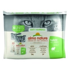 Almo nature Almo Holistic Anti Hairball Multipack 6x70 g mit Rind & Huhn