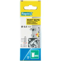 Rapid Blindnietmuttern M5 0,5-2,5 mm 20 Stück