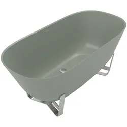 Villeroy & Boch Badewanne „Antheus“ freistehend oval 155 × 75 cm, Mittelablauf