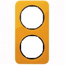 Abdeckrahmen R.1, 2-fach (orange transparent / schwarz glänzend)