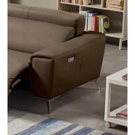 Egoitaliano Eckcouch Polyester mit Recamiere 3-Sitzer Grau