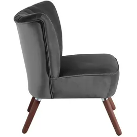 Max Winzer Sessel Alessandro Samtvelours 70 x 80 x 66 cm Schwarz