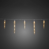 Konstsmide LED Eiszapfen Lichtervorhang mit 32 Zapfen 96 bernsteinfarbene Dioden 24V Außentrafo, weißes Kabel - 2770-802