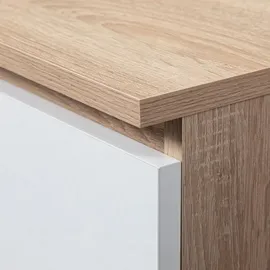 akord furniture factory Eck-Schreibtisch AKORD B20 rechts Sonoma-Eiche Front Weiß B155 x H77 x T85 cm - Bronze/Weiß