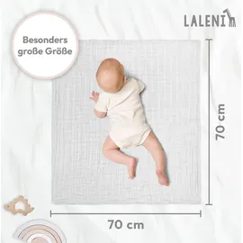 Laleni 30er Set Mulltücher Spucktücher Baby - saugstarke Mullwindeln aus Reiner Baumwolle ® Moltontücher, Musselin Tuch Baby, 70x70 cm, weiß