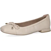 CAPRICE "Caprice Ballerinas Leder mit Blockabsatz, Cremefarben (Cream Perlato),