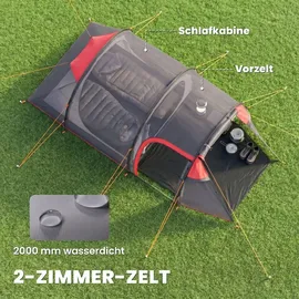 Outsunny Tunnelzelt 2-3 Personen Grau