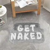 xueneige Get Naked Badematte rutschfeste Badezimmerteppiche Niedliche lustige Badezimmerdekoration Schlafzimmer Duschmatte